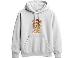 Corgi Hoodie – Happy Christmas – Feestelijke Outfit – Unisex Hoodie voor Dames & Heren – Leuk Cadeau