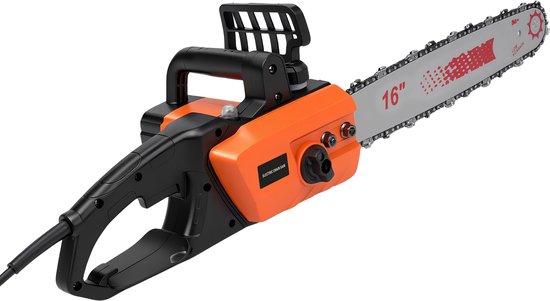 Elektrische Kettingzaag - 16 inch Kettingzaag - Snoeizaag - Takkenzaag - Handzaag - 1600W bekabelde elektrische kettingzaag - voor brandhout — afbeelding 2