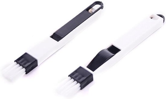 2 Stuks 2 In 1 Reinigingsborstel Met Blik voor Hoeken (BLACK) — afbeelding 5