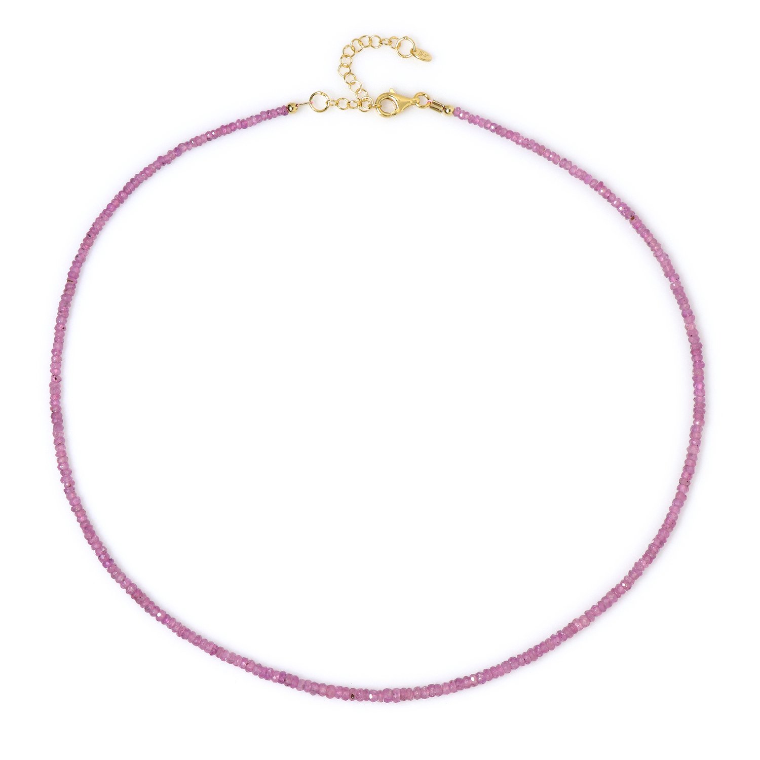 Cavill - Zilveren Halsketting - 925 Sterlingzilver Verguld - Roze Ceylon Saffier 35,782 ct - Verstelbare Luxe Damesketting