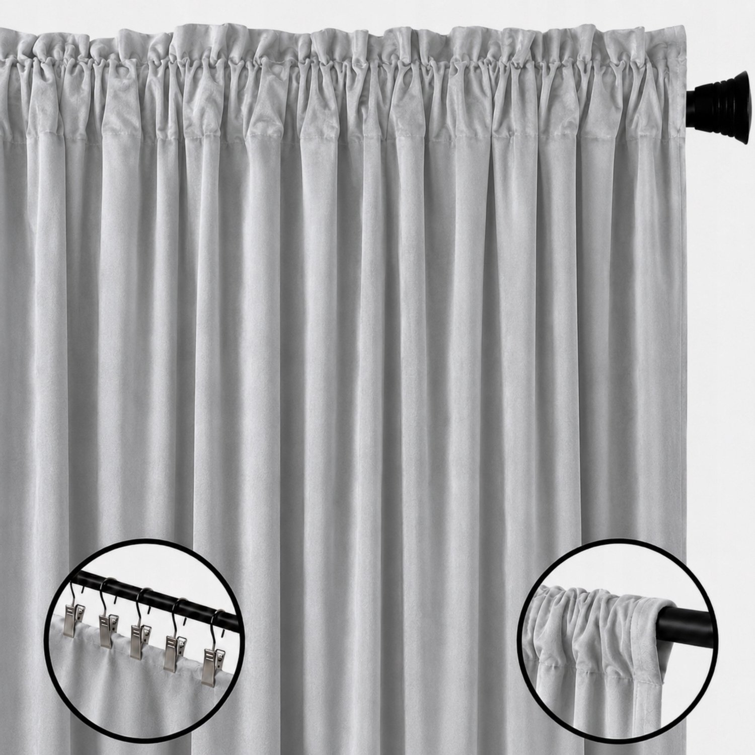 Luxe Velours Verduisterende Gordijn 140x270 cm - Grijs