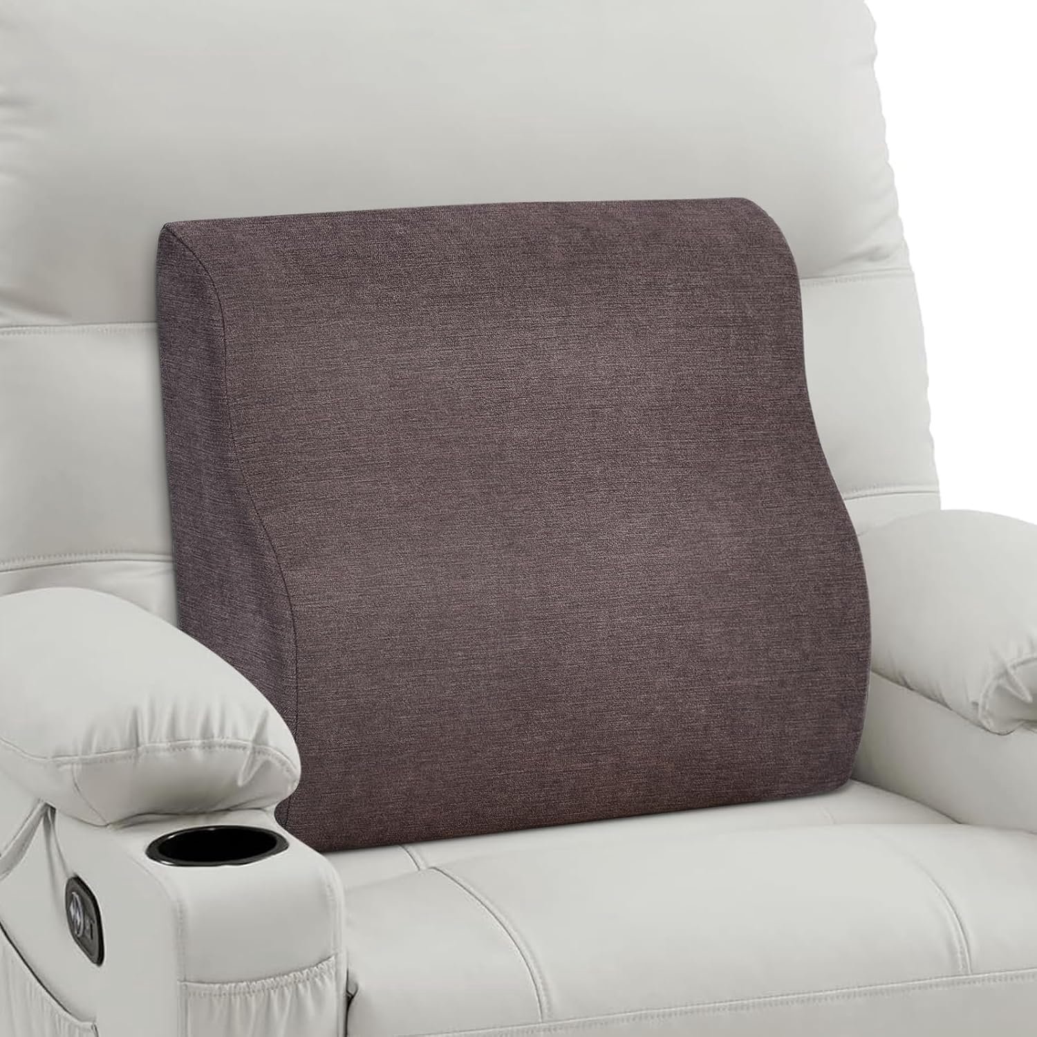 Rugsteunkussen voor fauteuil dubbellaags lendensteunkussen met gel traagschuim ergonomische orthopedische bank rugkussens voor ouderen onderrug pijnverlichting wasbare hoes bruin