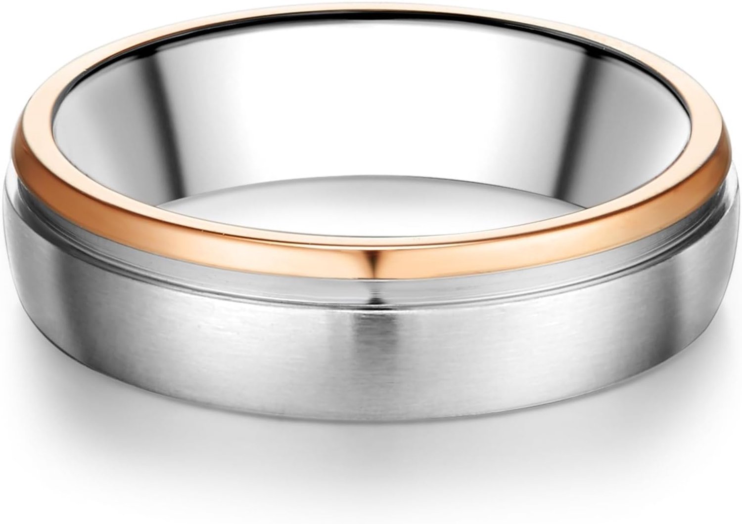 Ringen roestvrij staal tweekleurig zilver roségoud verguld - partnerRingen roestvrij Herenring Dames Ring Vriendschapsringen