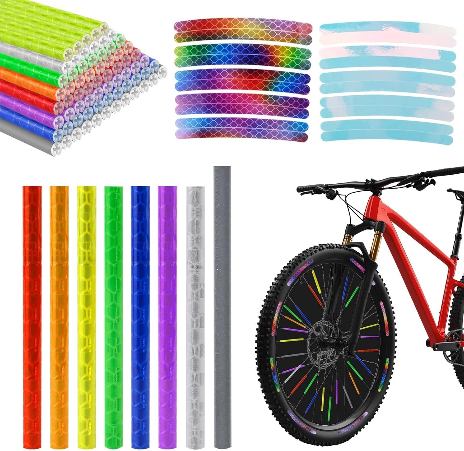 176x Fiets Spaak Reflectoren - 8 Kleuren, 360° Zichtbaarheid