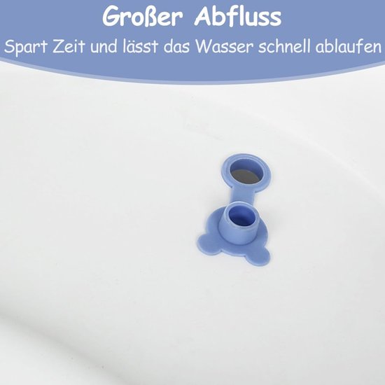 Opvouwbaar babybad, XXL babydouche, antislip voeten, afvoerstop - 3-in-1 (grijs, rond, 67 x 67 x 61 cm) — afbeelding 5