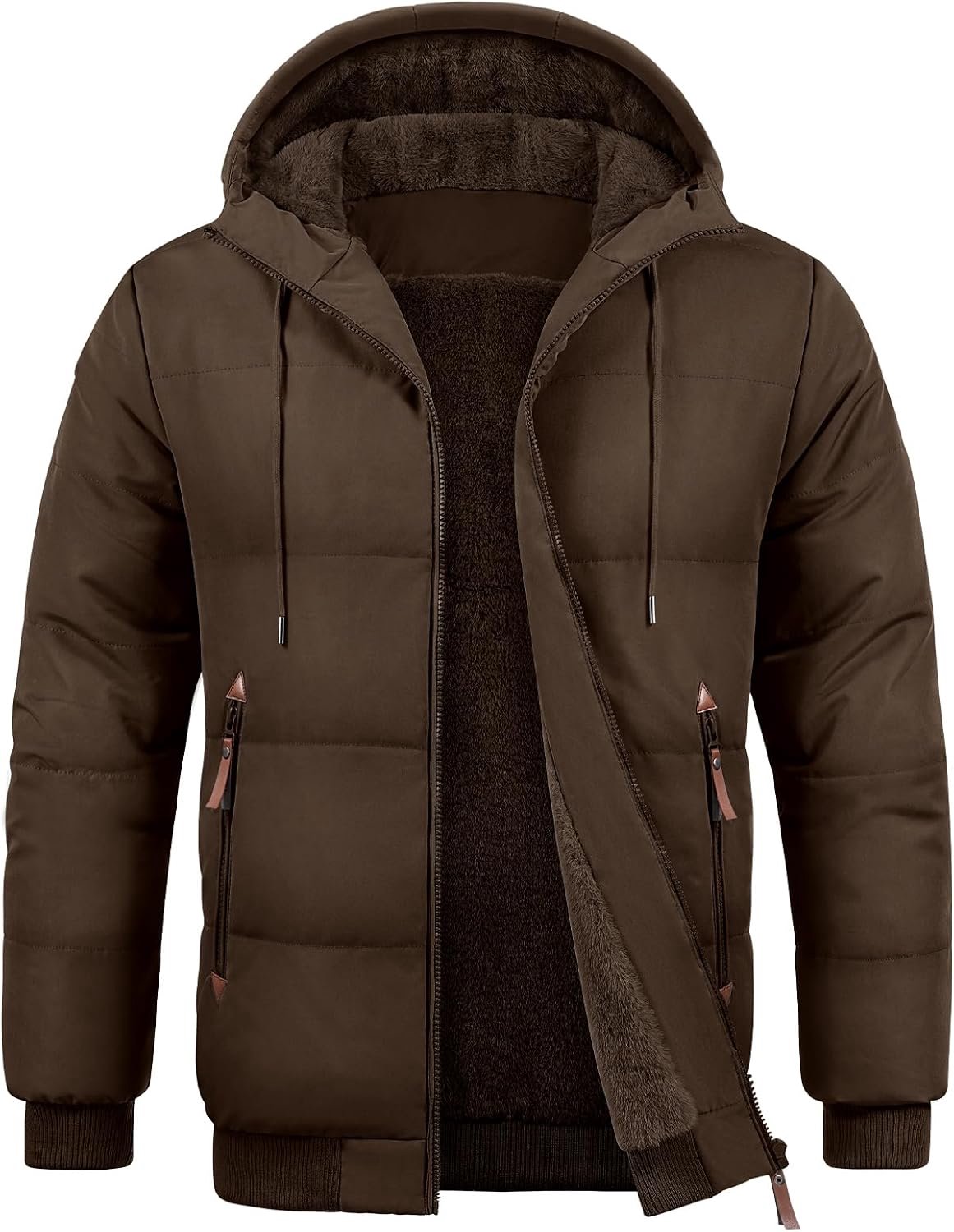 Herenjas voor de winter, fleece, warm, gevoerd, met capuchon en zakken, thermische parka, casual, voor de herfst