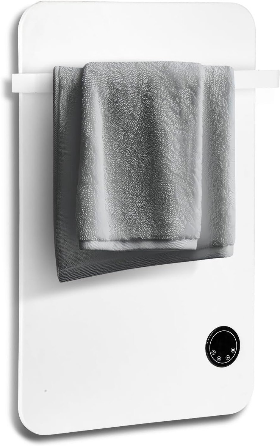 Infraroodverwarming, wifi, handdoekradiator met display, 45 x 70 cm, infrarood badkamerverwarming, handdoekwarmer, 400 W, wandradiator met 1 handdoekhouder, wit