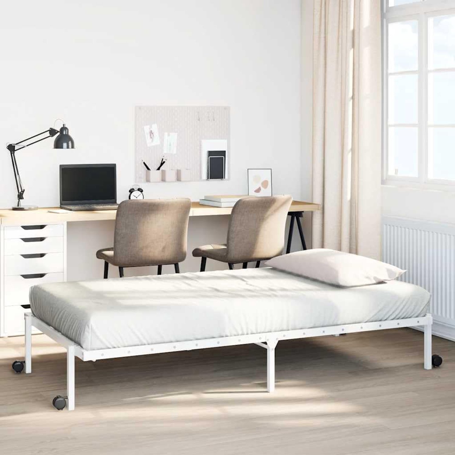 Opvouwbaar bedframe Elegant tijdloos design Wit 107x203 cm