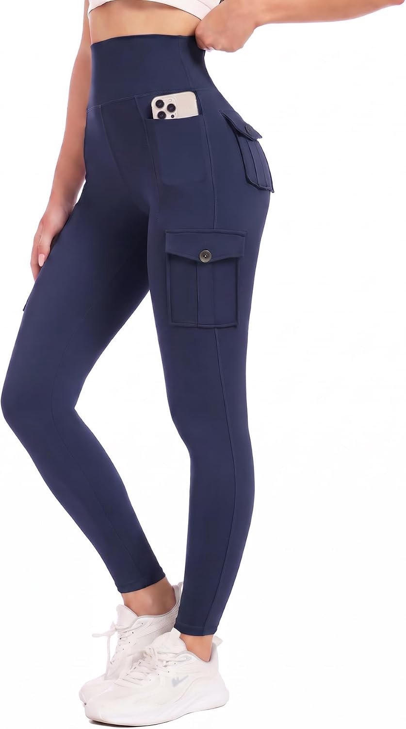 Legging Dames 6 Zakken Hoge Taille Push Up Yogabroek