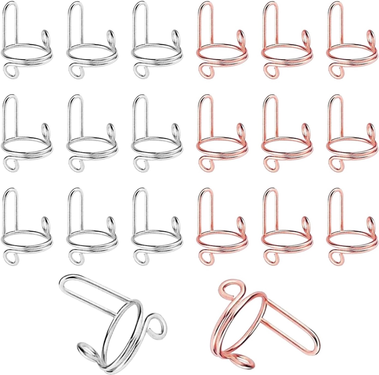 20 stuks nagelringen, verstelbare afneembare vingernagelringen, geen lijm en in maat verstelbare ringset, niet-aantastende metalen vingernagelringen, voor vrouwen, acrylnagels, kunstdecoratie