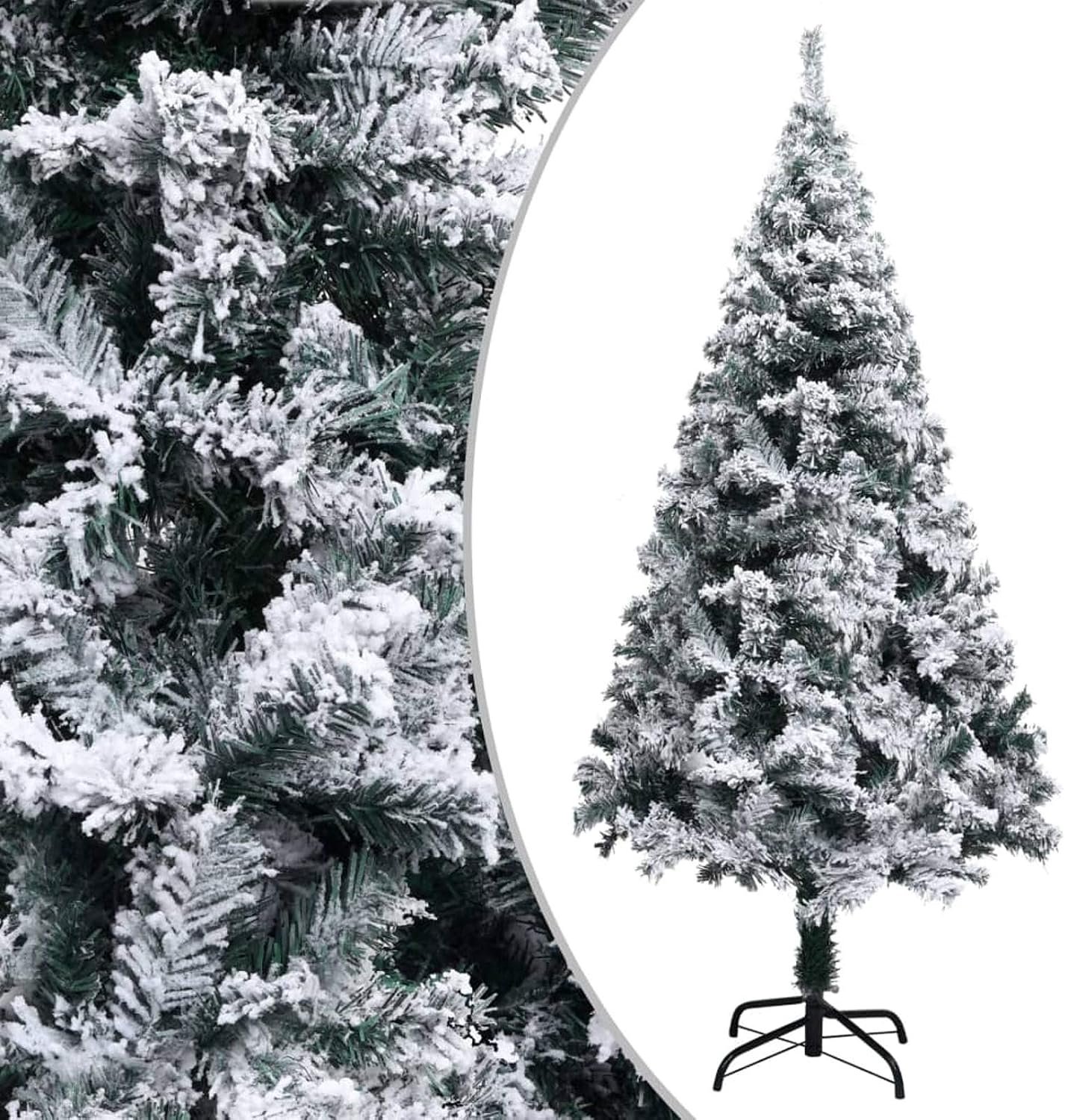 Besneeuwd, dennenboom, kunstkerstboom decoratie, kerstbomen, groen, 150 cm pvc