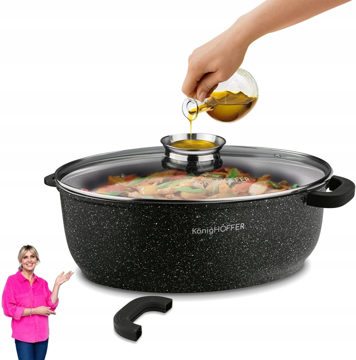 Konighoffer Pollo Ovalen Braadpan 8L met Aromamaker - Geschikt voor Inductie