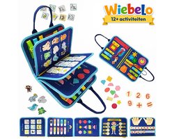 Wiebelo Montessori Activiteitenboek - Busy Board Sensorisch Speelgoed - Busy Book voor Peuters - Activiteitenbord Doeboek - Fijne Motoriek Speelgoed - Educatief Speelgoed Peuter - Leerboek - Reisspeelgoed voor Thuis en Onderweg - Activity Center