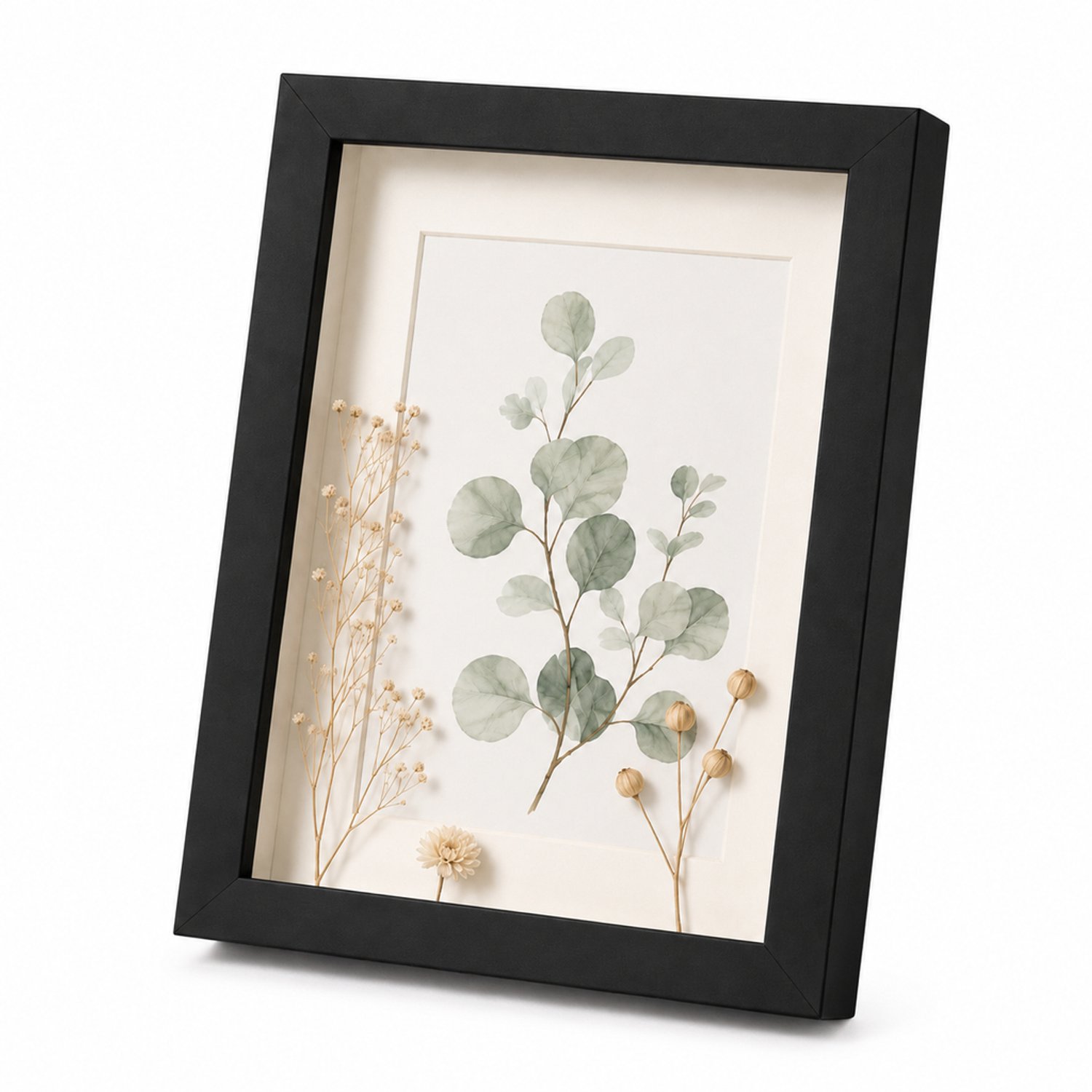 SWGOTA Zwarte MDF-fotolijst A4 (21 x 29,7 cm) met 2 cm binnenruimte, rechthoekig, met glas en afbeelding