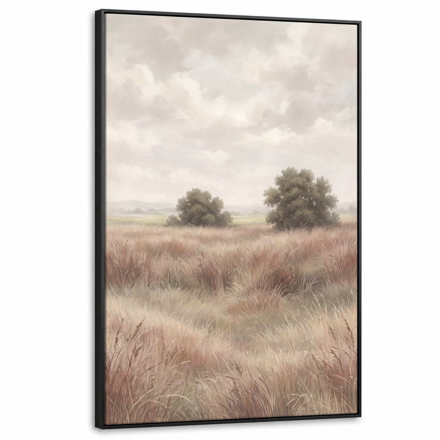 Canvas Schilderij met Baklijst XXL Canvas Schilderij met Baklijst 80x120cm - Landschap - Minimalistisch - Beige - Muurdecoratie woonkamer - Slaapkamer decoratie - Kamer accessoires - Schilderijen op canvas met lijst groot