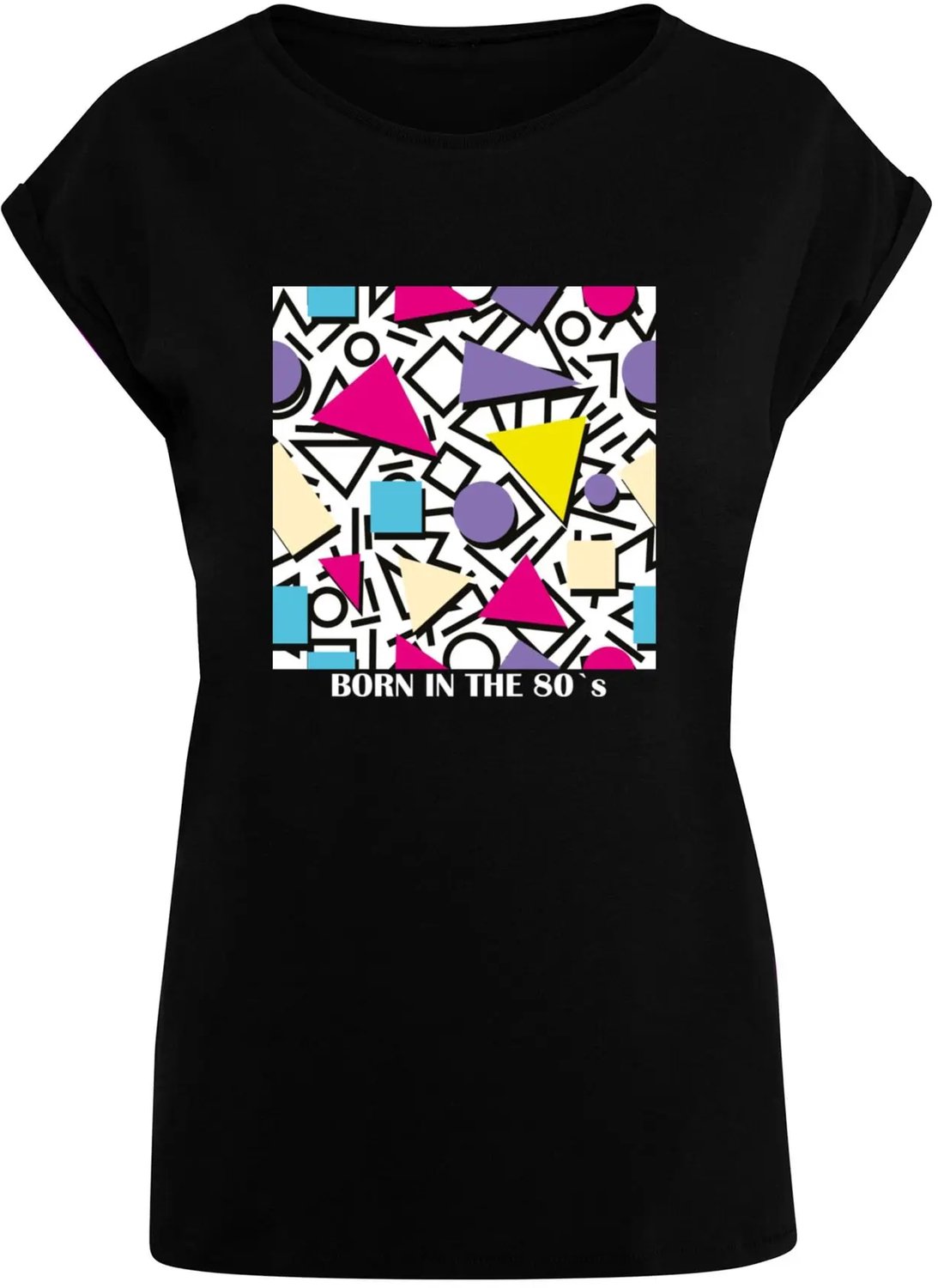 T-shirt dames Mister Tee Geometric Retro Extended Zwart