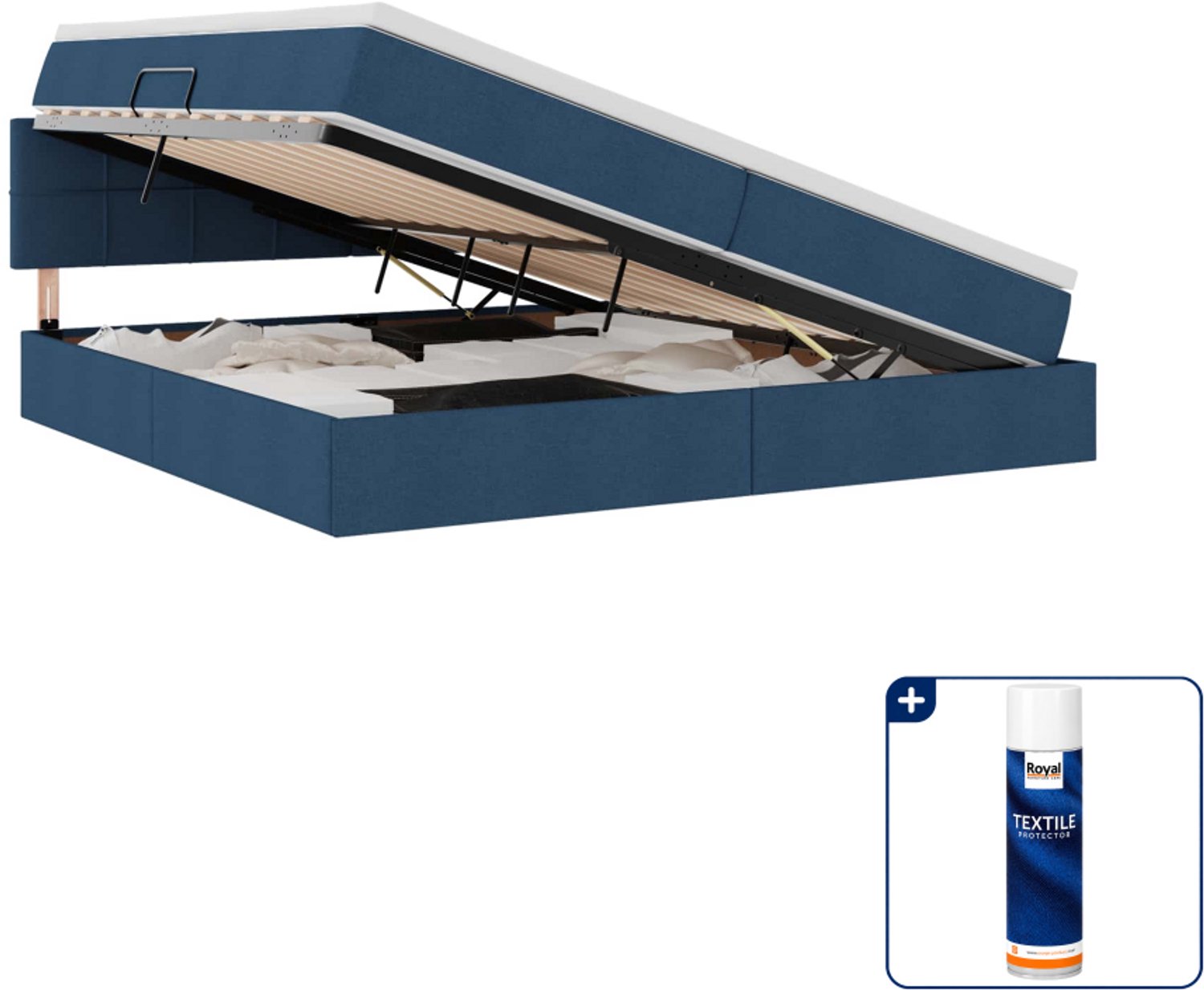 vidaXL opbergbed - 200 x 200 cm - blauw - Inclusief textielbeschermer 500 ml Groen