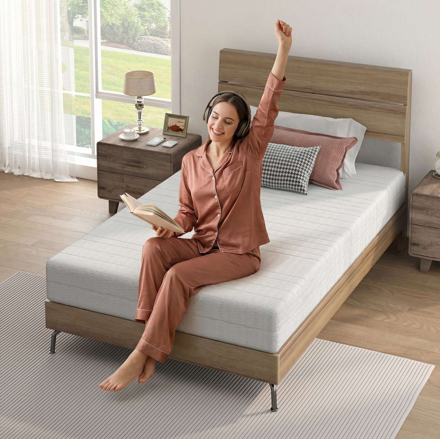 Wishdor Koudschuimmatras - Gemiddeld ligcomfort met D25-schuimkern - Eenzijdig geprofileerde kern voor ventilatie - Afneembare wasbare 3D-tijk - Wit - Slaapkamer - 200 x 120 x 16 cm