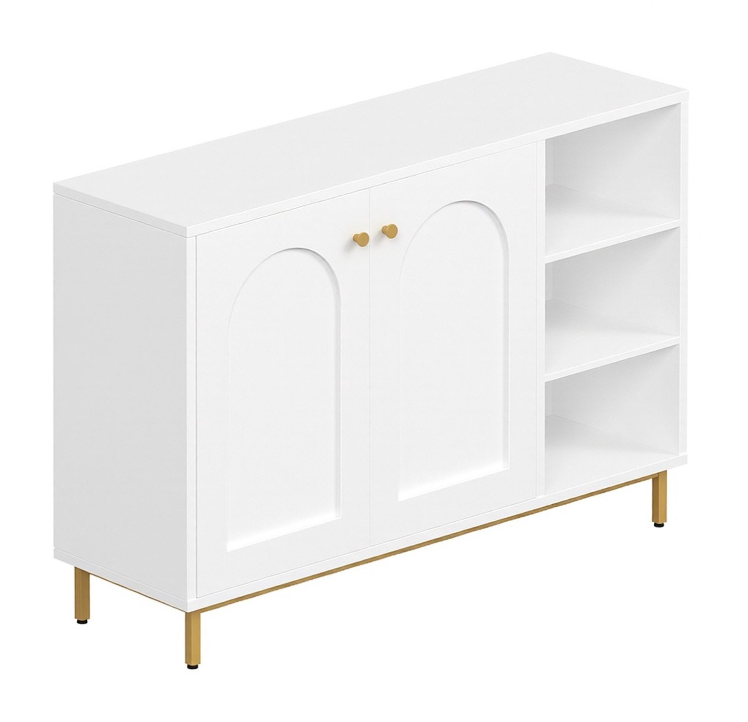 Badkamerkast - 35 x 100 x 75 cm - Wit en goud
