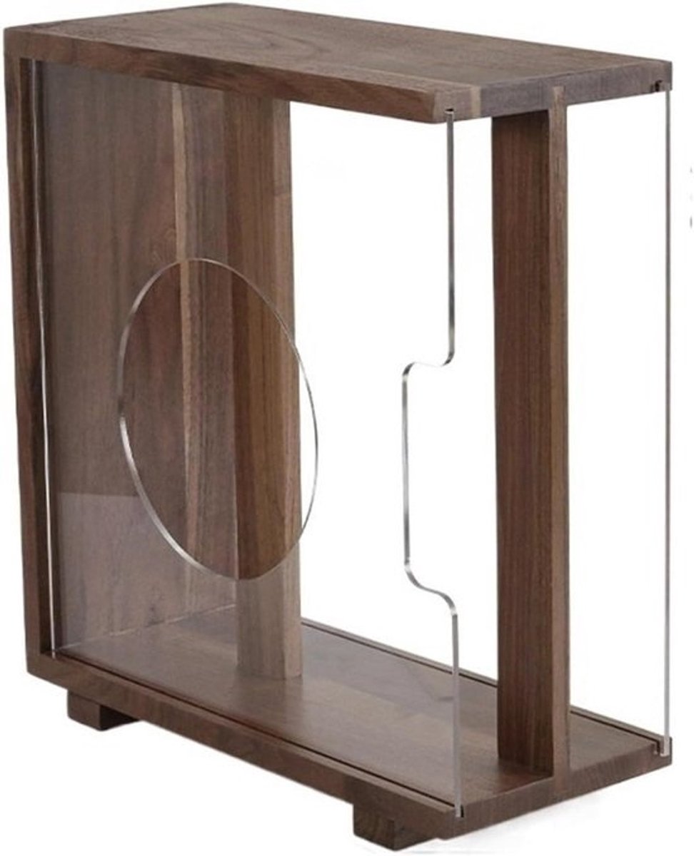 Vinyl Platen Opberger - LP Box Albumhouder - Muziek Collectie Organiseren - Massief Houten Frame - 34x15x365 cm - Zwart Walnoot