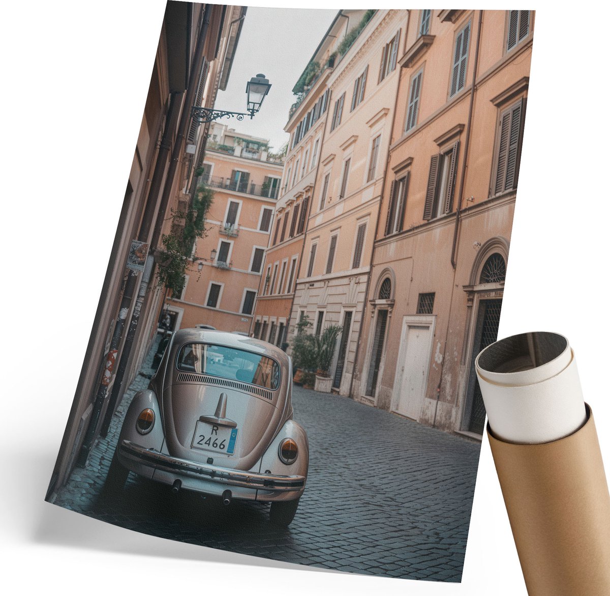 Coloray Polycanvas Wandposter - Stedelijke Sfeer, Fotografie - 210 x 297 mm - Beige Wandposter - Rechthoek - Interieurdecoratie - Woonkamer, Slaapkamer, Kantoor - Vintage