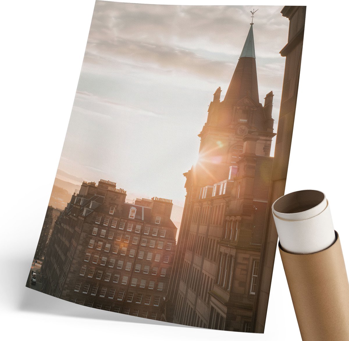 Coloray Polycanvas Poster - Stedelijke Charme, Fotografie - 210 x 297 mm - Beige Motief - Rechthoek - Muurdecoratie - Woonkamer, Slaapkamer, Kantoor - Klassiek