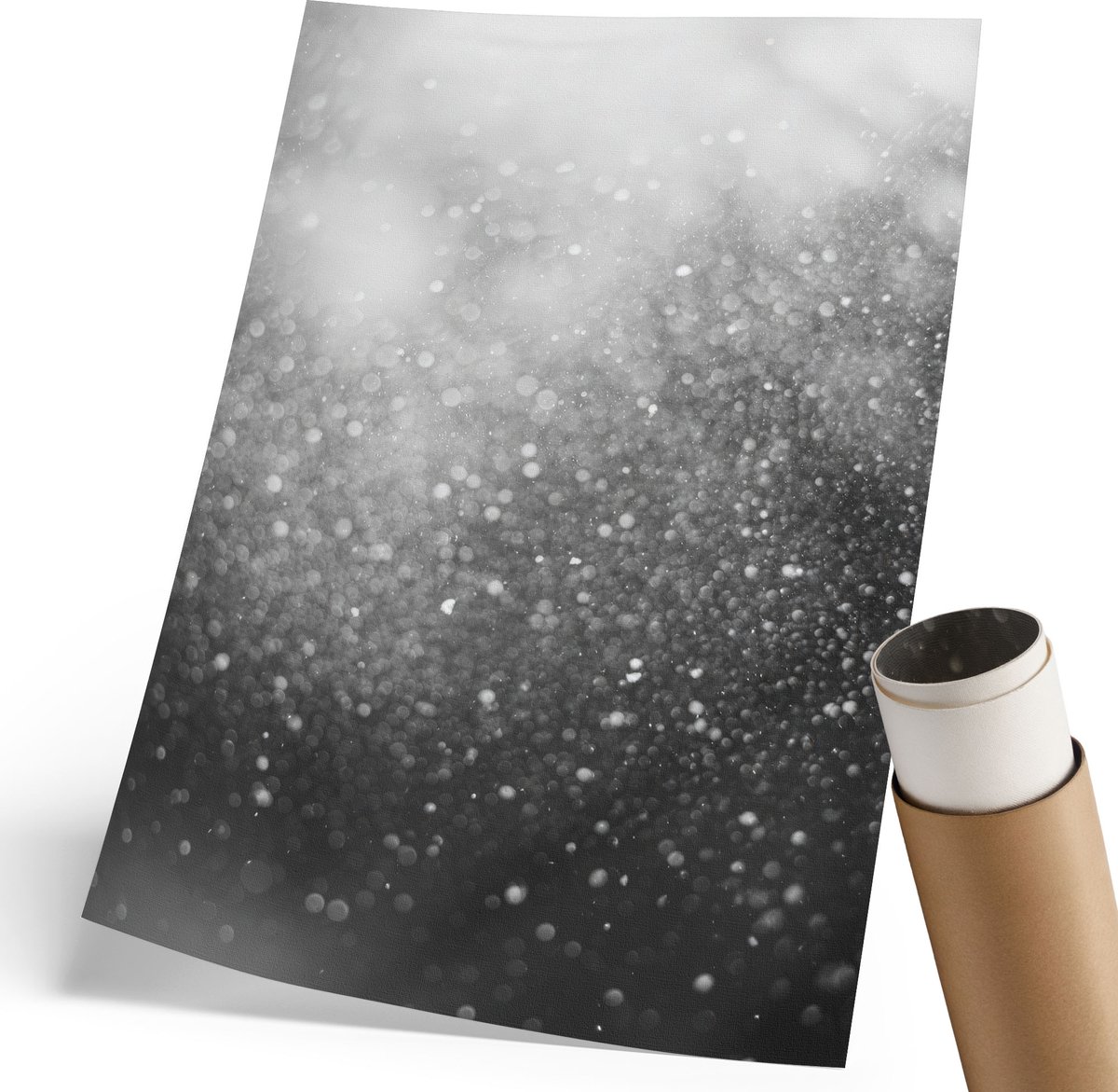 Coloray Canvas Poster Polycanvas - Lichtgevende Glitter, Fotografie - 210 x 297 mm - Wit Decoratie - Rechthoek - Wandkunst - Woonkamer, Slaapkamer, Kantoor - Minimalist
