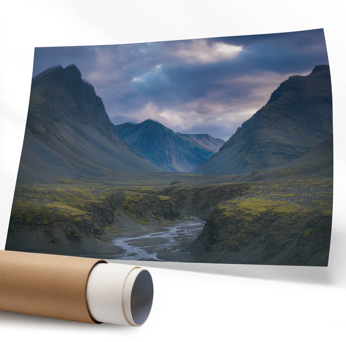 Coloray Polycanvas Wandposter - Winterlandschap, Fotografie - 594 x 840 mm - Blauw Illustratie - Rechthoek - Canvasposter - Woonkamer - Minimalist