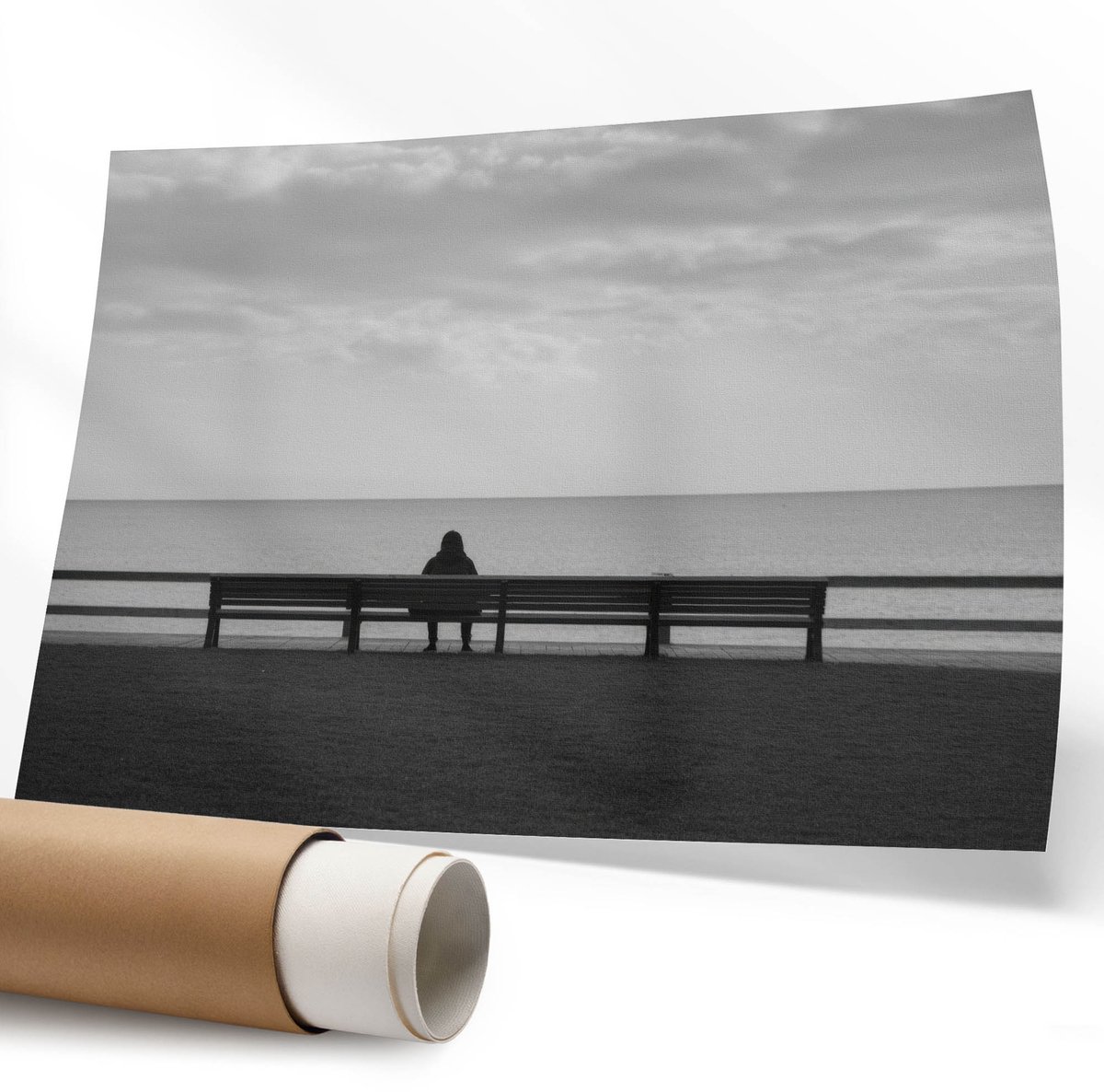 Coloray Polycanvas Poster - Wijnglazen, Fotografie - 594 x 840 mm - Zwart-wit Wandposter - Rechthoek - Muurdecoratie - Woonkamer - Minimalist