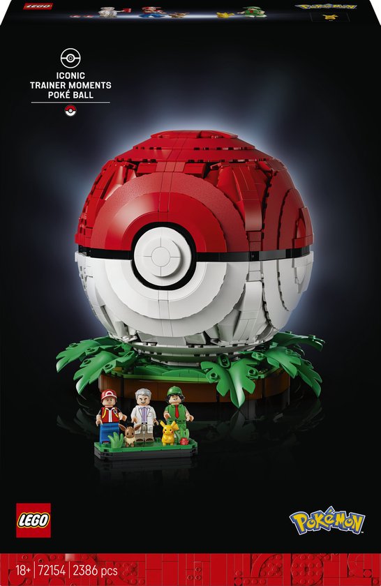 LEGO Pokémon Pokéball met Trainer Scènes Bouwpakket voor Volwassenen en Woondecoratie 72154