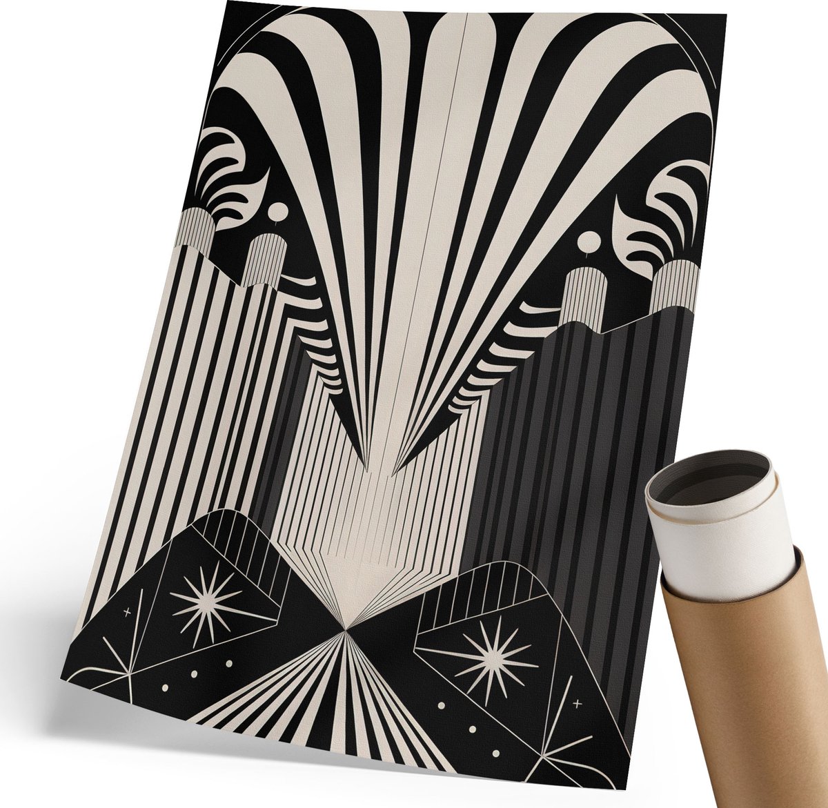 Wallfluent Polycanvas Wandposter - Illustratie Van Sinaasappels, Illustratie - 297 x 420 mm - Beige Poster - Rechthoek - Interieurdecoratie - Woonkamer, Slaapkamer, Kantoor - Modern
