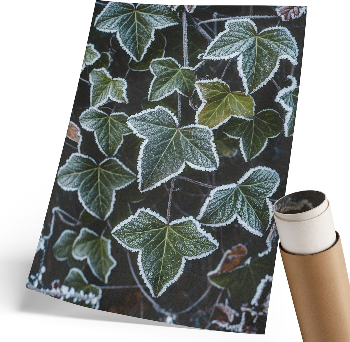 Wallfluent Polycanvas Wandposter - Koffiepot Mok, Illustratie - 297 x 420 mm - Oranje Kunst - Rechthoek - Canvasposter - Woonkamer, Slaapkamer, Kantoor - Retro