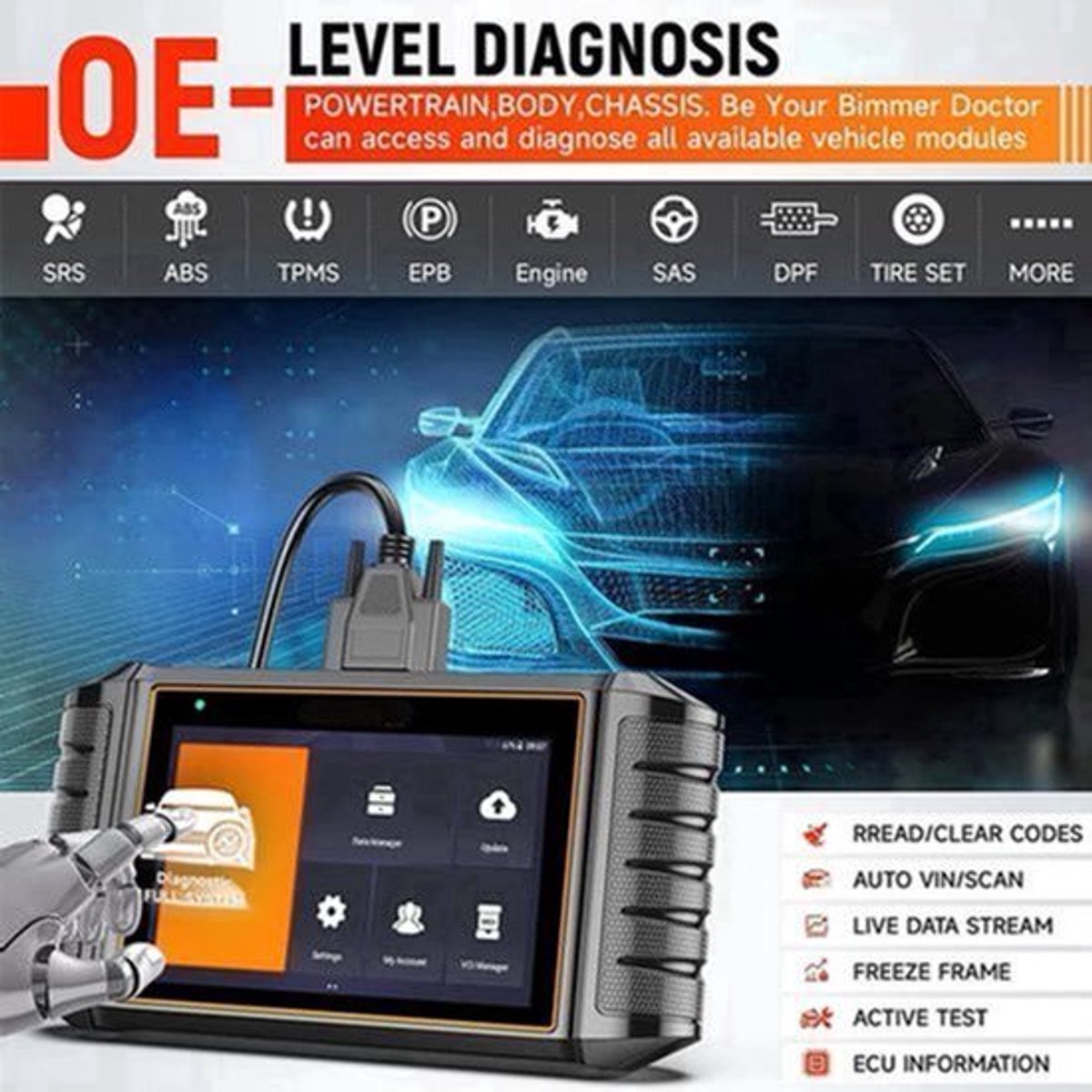Autodiagnose Scanner – Foutcode Scanner – OBD2 Scanner – Auto Diagnose Tool – 5.5-Inch Touchscreen – Wi-Fi En Bluetooth