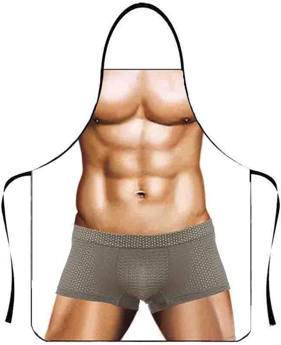 Verstelbare Keuken Schort met Grappige BBQ Humor voor Mannen - Perfect als Cadeau voor Koks en Grillmasters, Fantasievol en Sexy Design