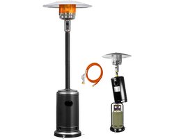 SMH LINE® Terrasverwarmer - 14000W - Terras Heater - Piezo ontsteking - Verschillende standen - Incl. gasdrukregelaar - Zwart
