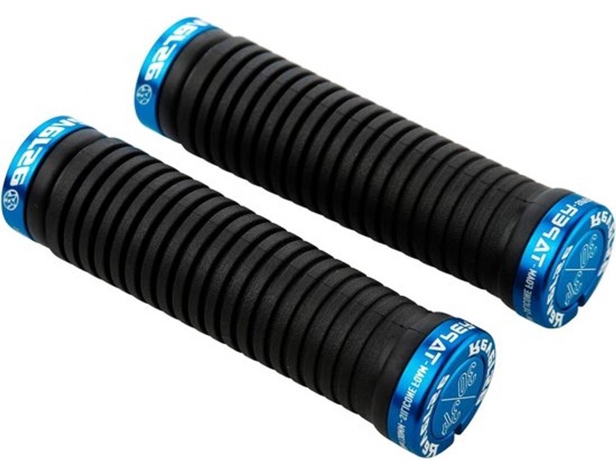 Fiets Handgrepen - Stuur Grepen - Comfortabel Fietsen - Ergonomisch Taper Design - 130 mm Breed - Zwart Blauw