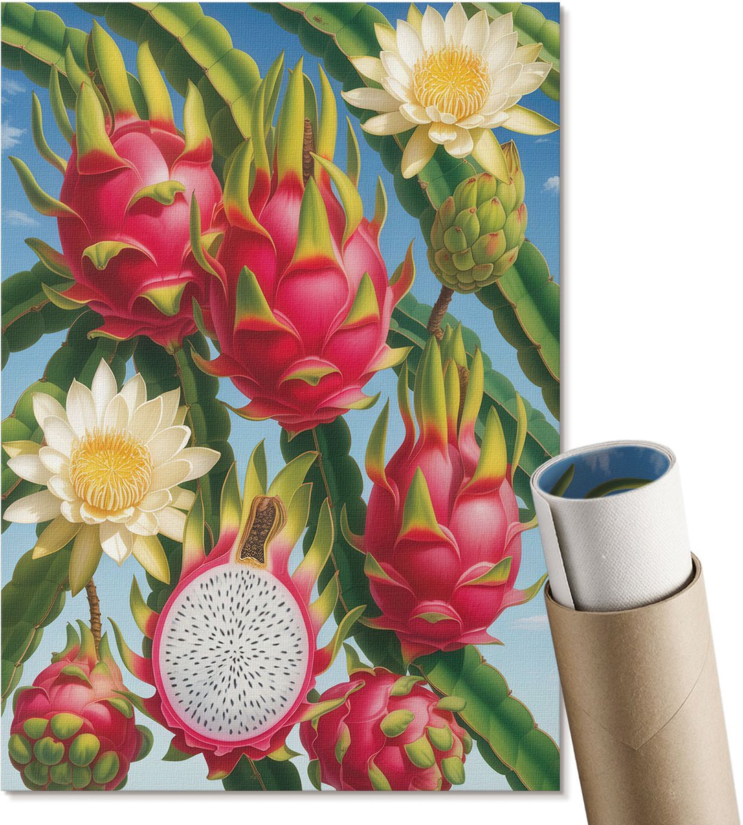 Coloray Polycanvas Wandposter - Moderne Compositie, Illustratie - A2 - Beige Illustratie - Rechthoek - Muurkunst - Woonkamer, Slaapkamer, Kantoor - Geometrische