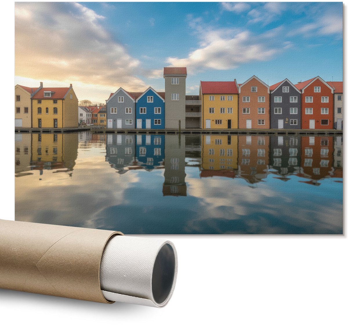 Coloray Polycanvas Wandposter - Kleurrijke Golven, Schilderen - A1 - Paars Patroon - Rechthoek - Interieurdecoratie - Kantoor - Modern