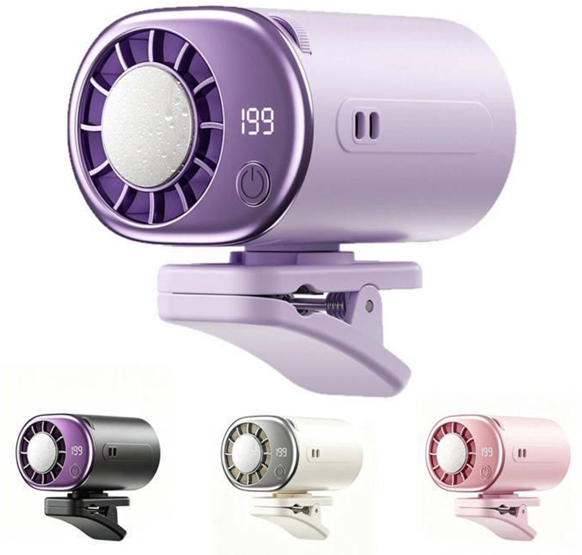 Opklemventilator met LED-technologie - Halfgeleider warmteafvoer - 16°C - 199 ventilatorsnelheden - 2000mAh batterij