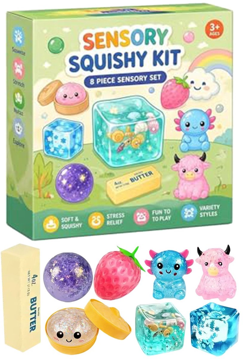 8-delige Roze Mysterie Slow Rebound Sensorische Box - Schattige Mini Squishy Stressverlichting Speelgoedset - Leuke Desk Squishy Toys - Verrassingsdoos voor Verjaardagsfeestje - Cadeau voor Meisjes, Kinderen en Volwassenen Zachte Jellyachtige Vulling