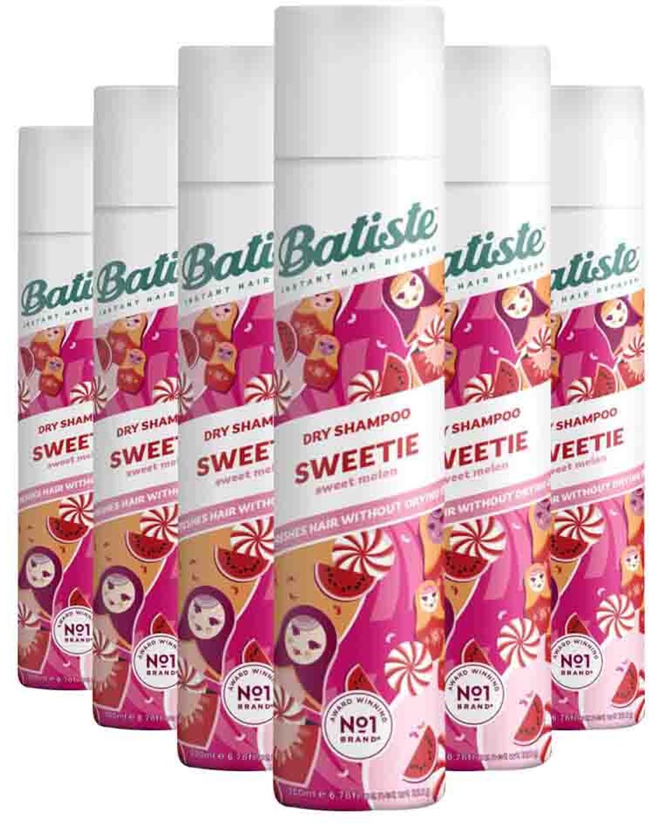 Batiste Droogshampoo Sweetie & Sweet Melon - 6 x 200 ml - Voordeelverpakking