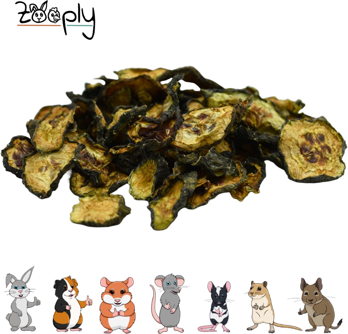 Zooply Komkommerschijfjes - Kruiden & Snacks - 100% natuurlijk - Voor konijnen & cavia's - 150 gram
