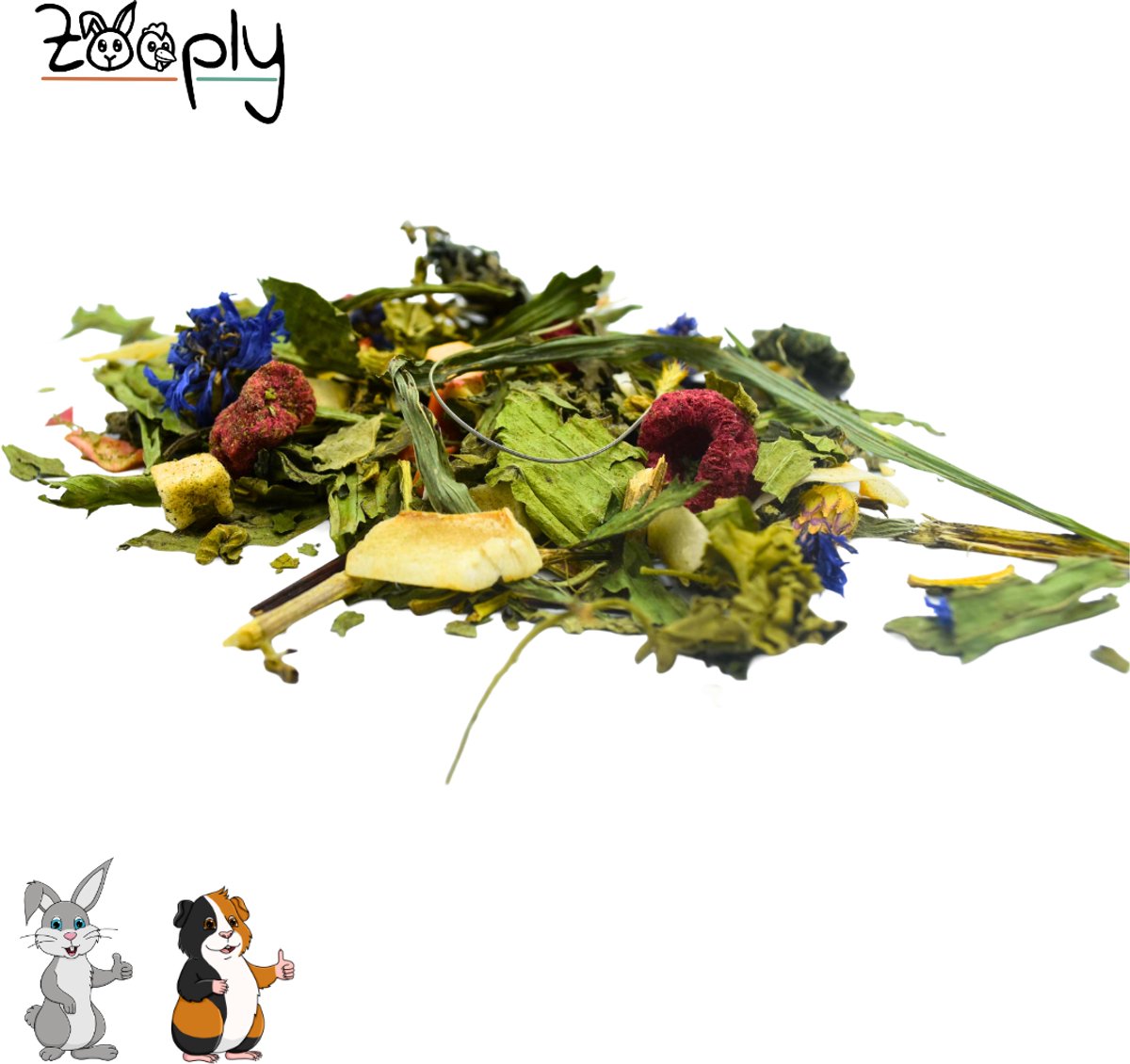 Zooply Hollandse Kruidenmix - Kruiden & Snacks - 100% natuurlijk - Voor konijnen & cavia's - 500 gram