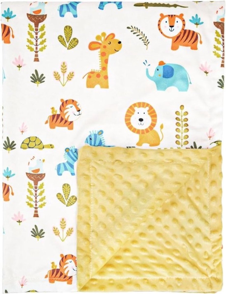 Kinder Dekentje - Baby Deken - Warm Houden - Honingraatstructuur - 75x100 cm - Kleine Leeuw