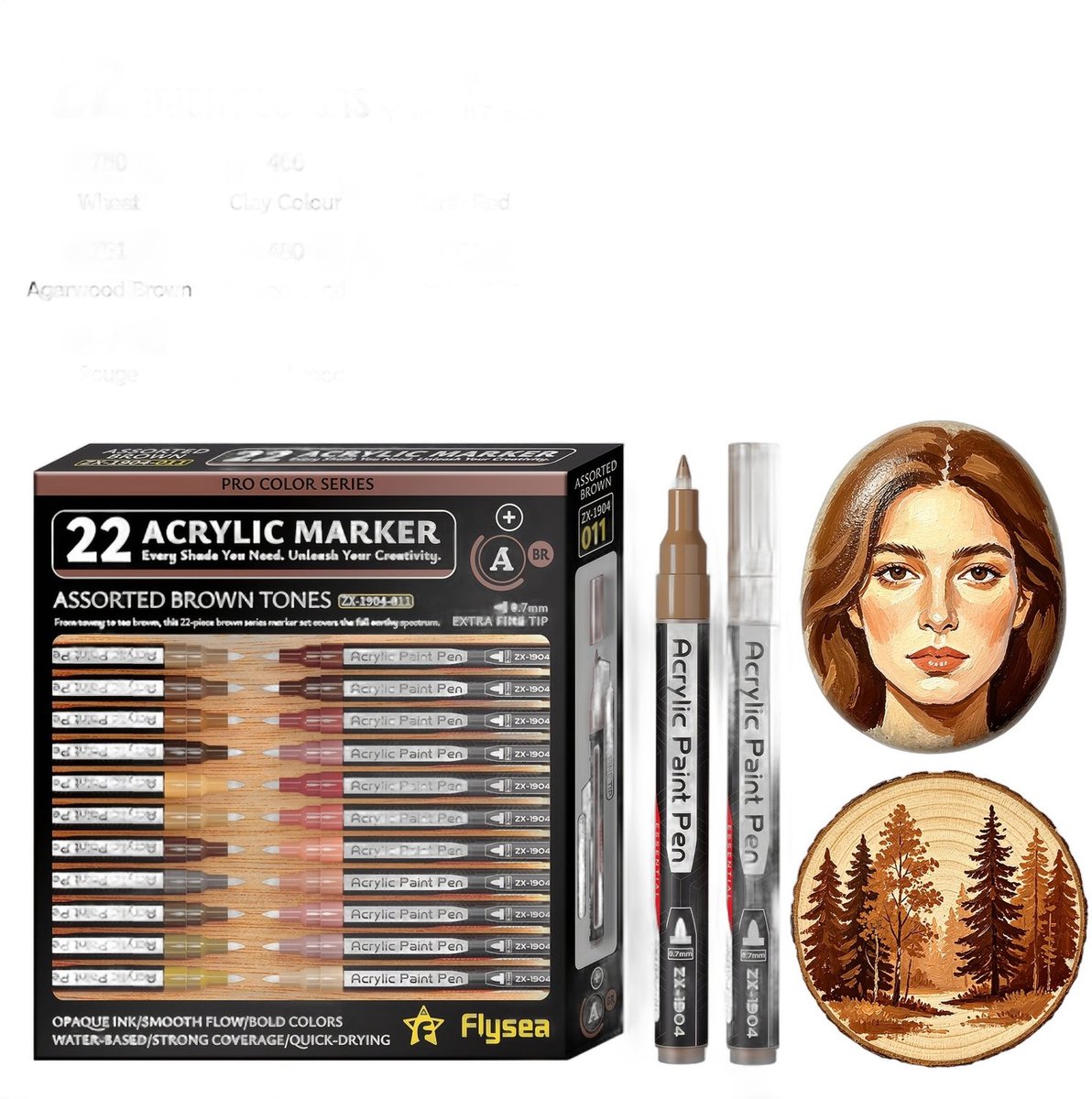 Currero Aquamarkers - Twinmarkers - Brushpennen - Stiften - Markeerstiften Op Waterbasis - Dual Tip - Tekenen En Kleuren - Bruin