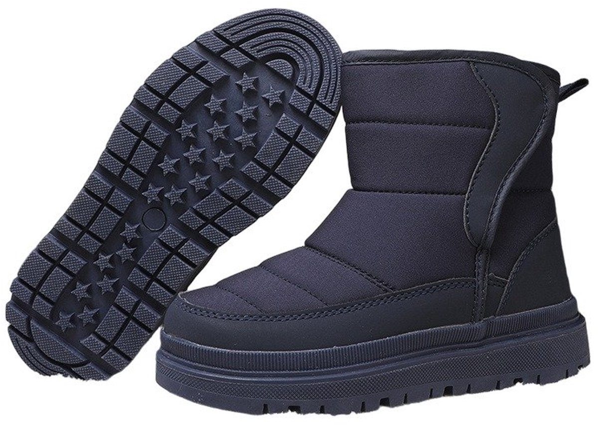 Currero Snowboots Meisjes Sneeuwlaarzen Kinderen Winterlaarzen Meisjes Gevoerde Winterschoenen Waterdicht Antislip Zool Warm Gevoerd Kinderlaarzen Donkerblauw