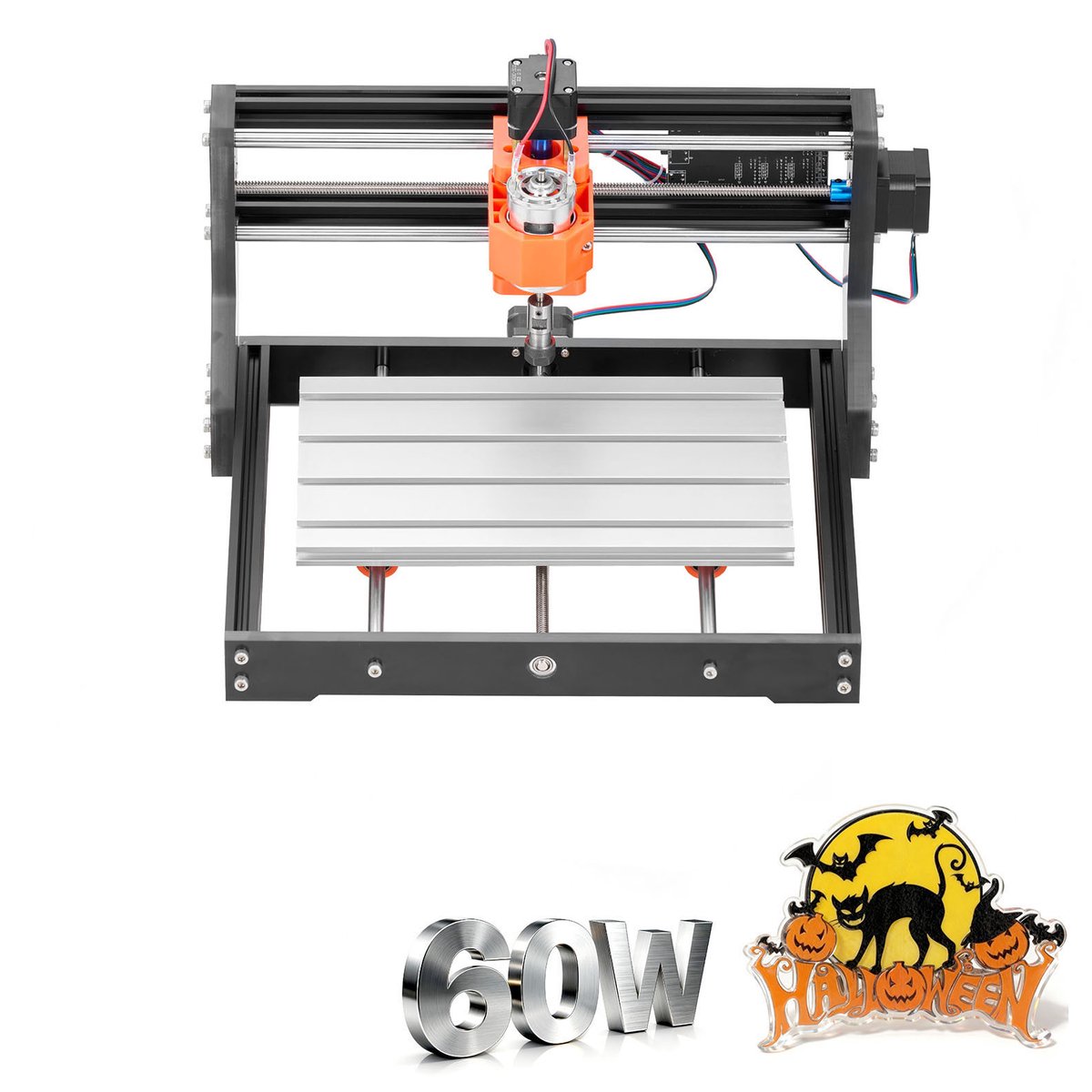 3018 CNC-Freesmachine, 60W Spindel, 3-Assige Graveermachine met een Werkgebied van 300x180x40 mm, Vervaardigd uit Aluminiumlegering, Geschikt voor Graveren en Snijden van Hout en Acryl