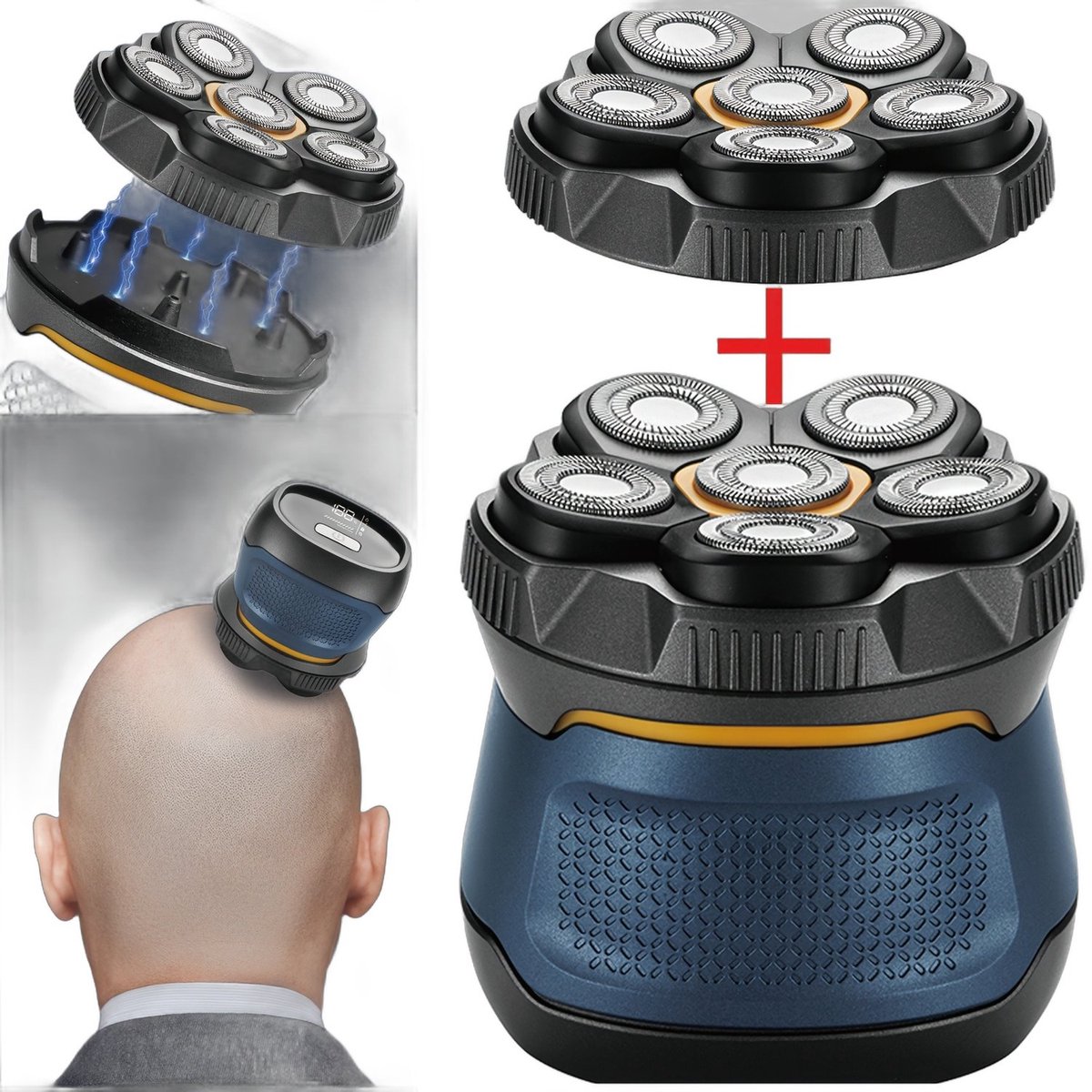 Currero Foil Shaver - Scheerapparaat Mannen - Hoofd Scheerapparaat - Head Shaver - Tondeuse met Trimmer - Lichaam en Baard - Oplaadbaar