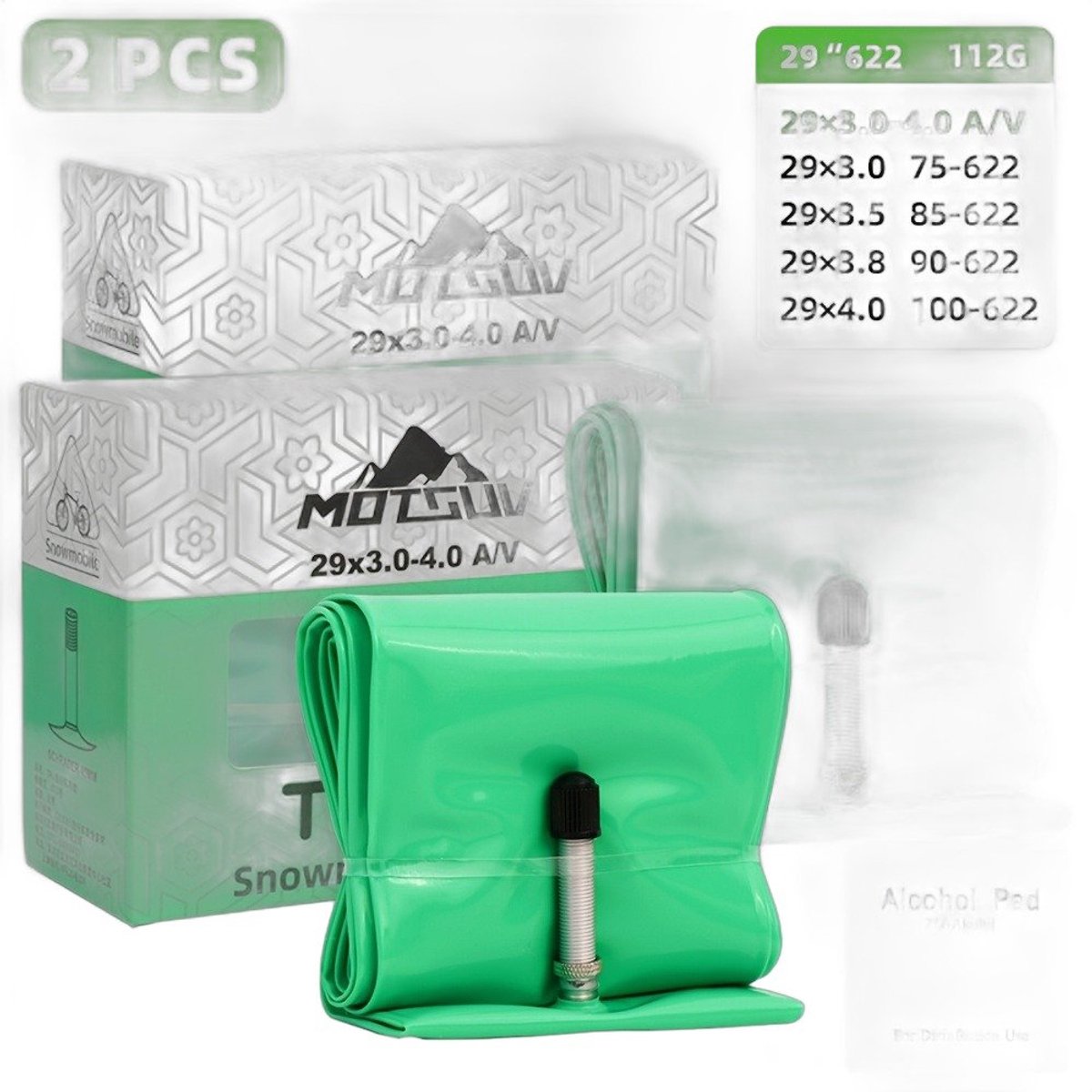 Currero Binnenband Fatbike 29x3.0 - Binneband - Fatbike Band - E-Bike - Elektrische Fiets - Ventiel - Reserveband - V20 - 2 Stuks