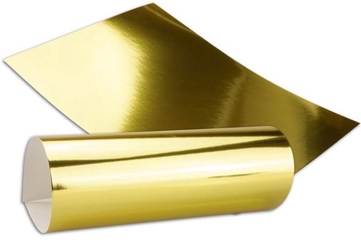 Gouden spiegelpapier - Metallic karton Hobby papier - Kaarten maken - Metaalachtig glanzend oppervlak - A4 70 stuks - Goud